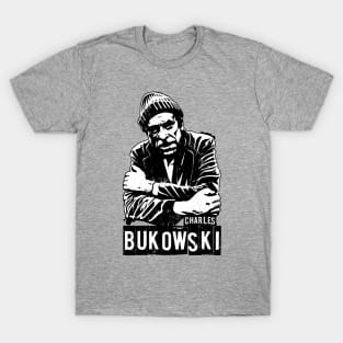 Charles Bukowski Stencil Portrait T-Shirt